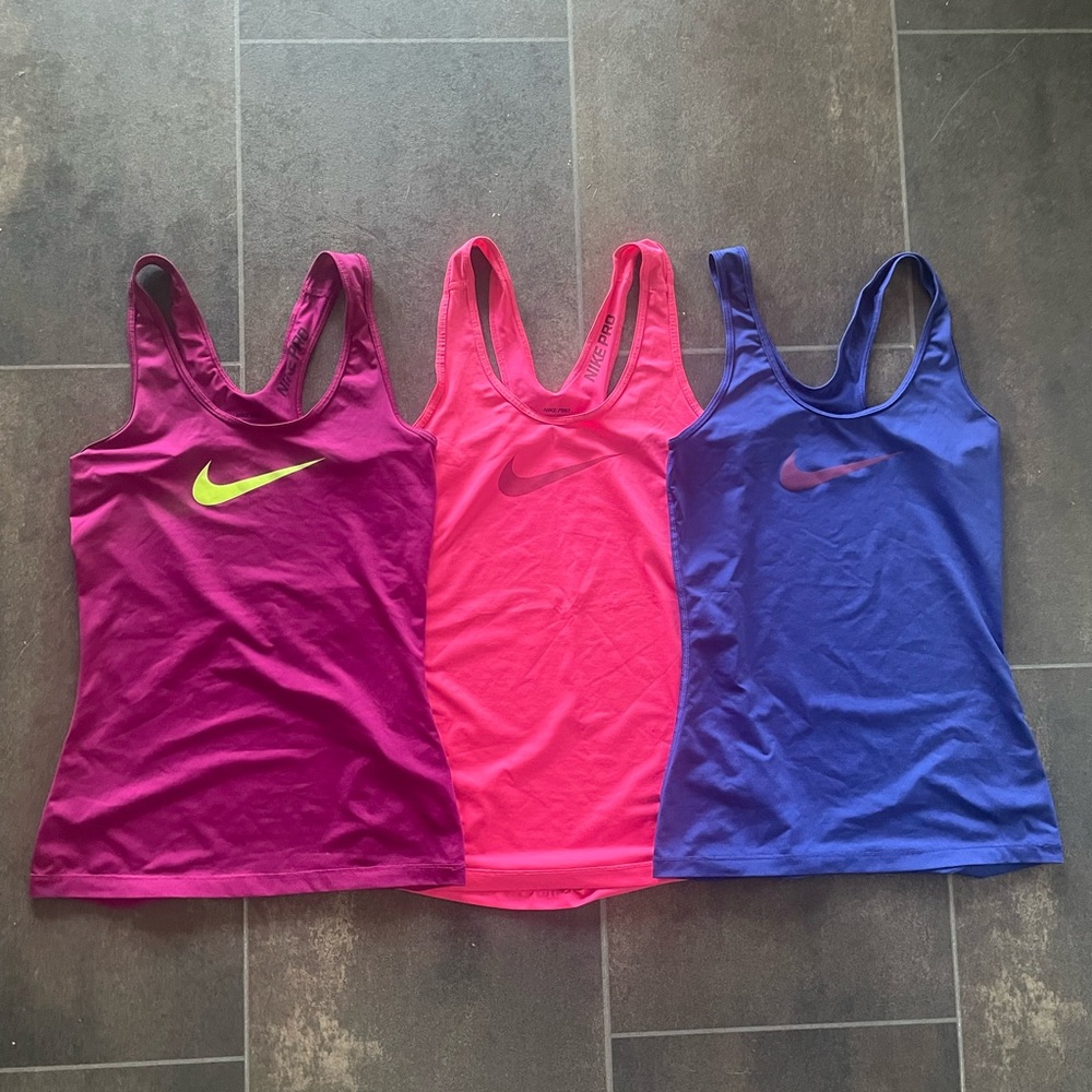 Nike Women's Workout Top - Purple, Pink, and Blue